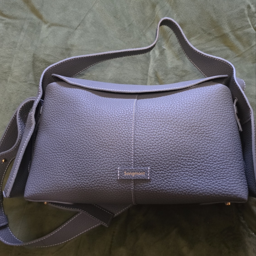 Soprano Gray Pebbled Leather Crossbody Bag